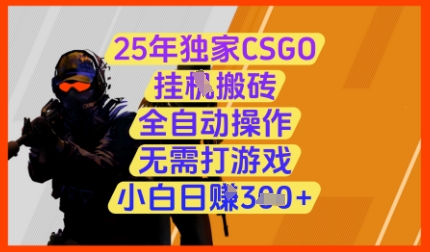 25年独家CSGO挂G搬砖，全自动操作，无需打游戏，小白日入3张+【揭秘】-萤火网创