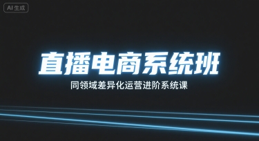 直播电商系统班，同领域差异化运营进阶系统课-萤火网创