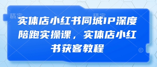 实体店小红书同城IP深度陪跑实操课，实体店小红书获客教程-萤火网创