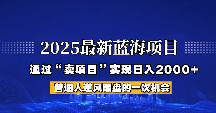 2025年蓝海项目，如何通过“网创项目”日入2000+-萤火网创