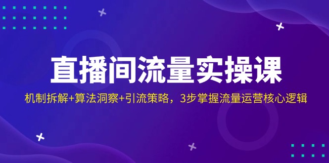 直播间流量实操课：机制拆解+算法洞察+引流策略，3步掌握流量运营核心逻辑-萤火网创