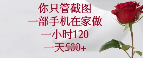 你只管截图，一部手机在家做，一小时120.一天5张【揭秘】-萤火网创