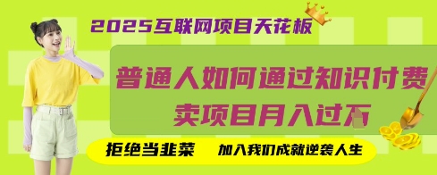 2025互联网项目天花板，普通人如何通过知识付费卖项目月入过W，拒绝当韭菜【揭秘】-萤火网创