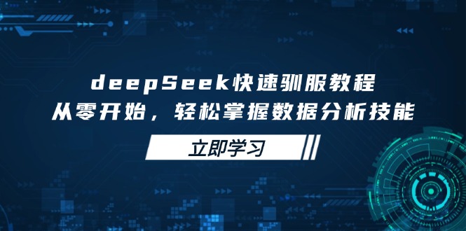 deepSeek快速驯服教程，从零开始，轻松掌握数据分析技能-萤火网创