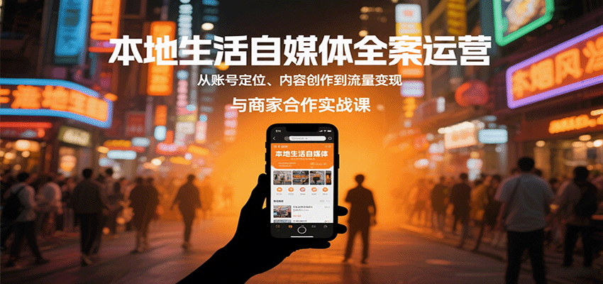 本地生活自媒体全案运营，从账号定位、内容创作到流量变现与商家合作实战课-萤火网创