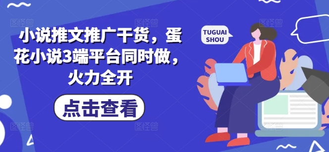 小说推文推广干货，蛋花小说3端平台同时做，火力全开-萤火网创