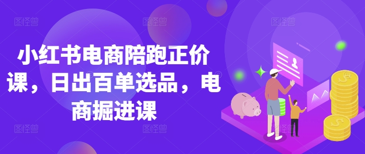 小红书电商陪跑正价课，小红书官方认证电商讲师教学，日出百单选品，电商掘进课-萤火网创