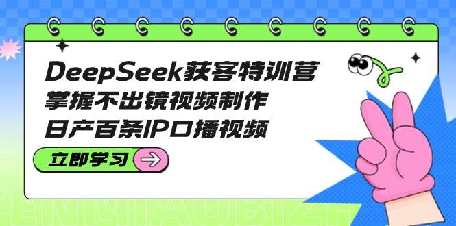 DeepSeek获客特训营：掌握不出镜视频制作，日产百条IP口播视频-萤火网创