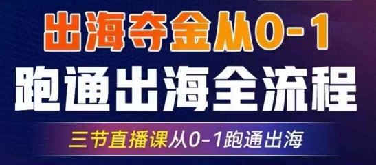 2025出海夺金从0-1跑通出海全流程，三节直播课从0-1跑通出海，教你用AI跑通全流程-萤火网创