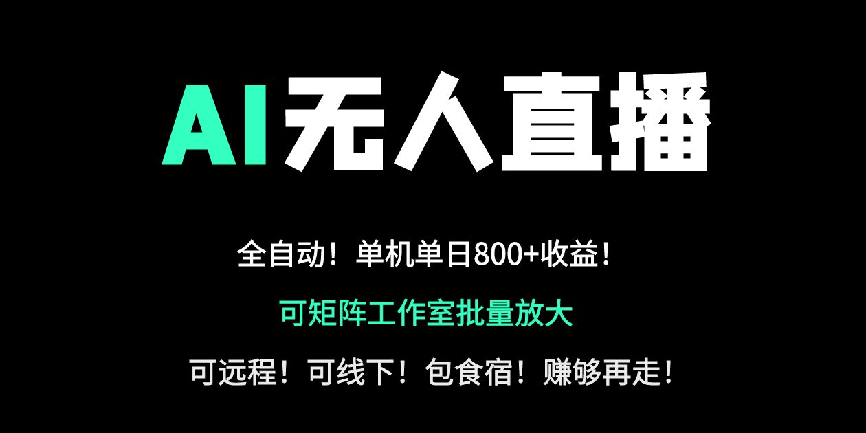 24小时自动带货！AI无人直播副业日赚800+，轻资产创业首选-萤火网创