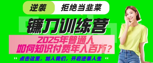 【网创项目终点站-镰刀训练营超级IP合伙人】25年普通人如何通过知识付费实现逆袭【揭秘】-萤火网创