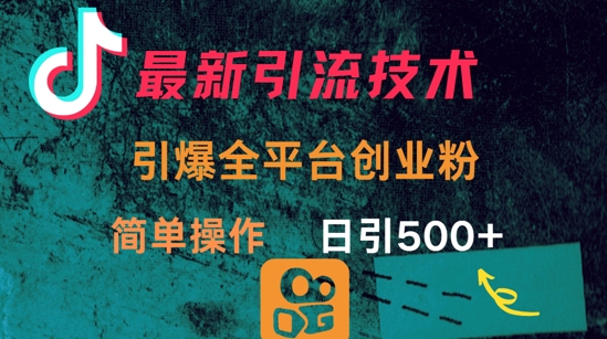 最新引流方法，引爆全平台的一个创业粉，简单操作日引300+-萤火网创