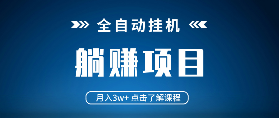 全自动挂机项目 月入3w+ 真正躺平项目 不吃电脑配置 当天见收益-萤火网创