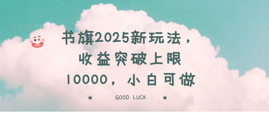 书旗2025新玩法，收益突破上限10000，小白可做-萤火网创