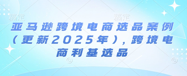 亚马逊跨境电商选品案例(更新2025年3月)，跨境电商利基选品-萤火网创