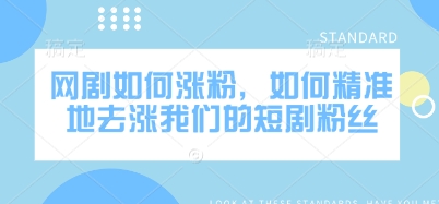 网剧如何涨粉，如何精准地去涨我们的短剧粉丝-萤火网创
