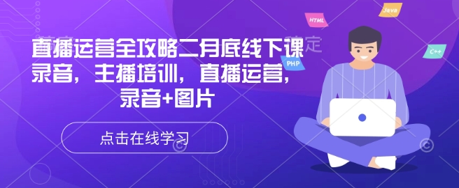 直播运营全攻略二月底线下课录音，主播培训，直播运营，录音+图片-萤火网创