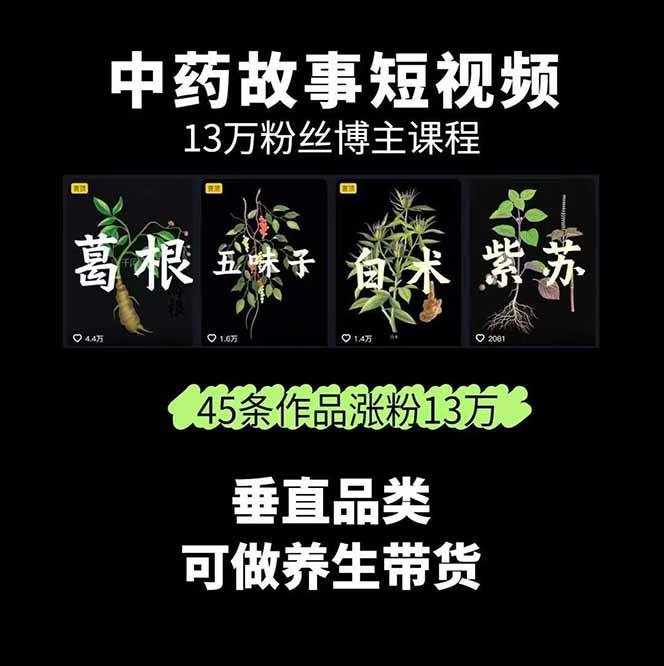 图片[2]-中药文化赛道：溯源故事开发，AI工具实战，平台运营，全方位解锁中医流量变现新路径-萤火网创