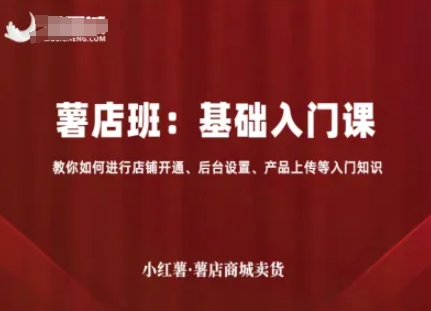 小红薯薯店商城卖货，基础入门课，教你如何进行店铺开通、后台设置、产品上传等入门知识-萤火网创