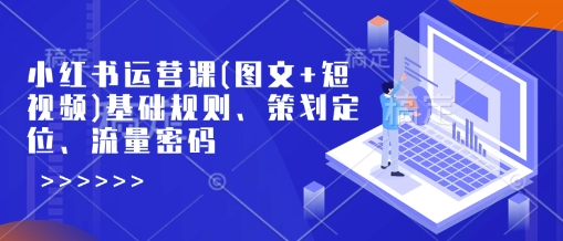 小红书运营课(图文+短视频)基础规则、策划定位、流量密码-萤火网创