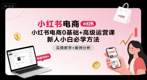 小红书电商0基础+高级运营课，新人小白必学方法，实操教学+案例分析-萤火网创