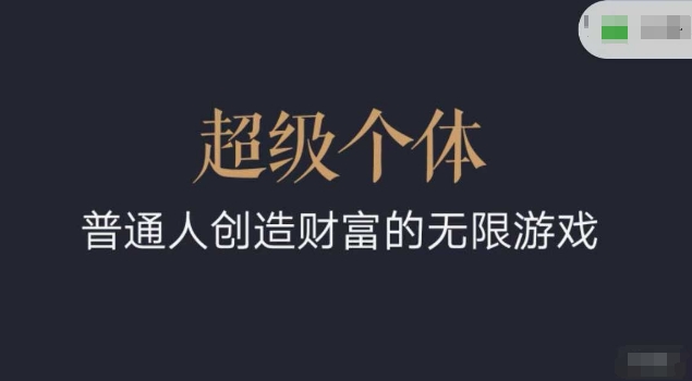 超级个体2024-2025翻盘指南，普通人创造财富的无限游戏-萤火网创