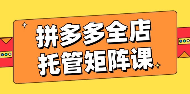 拼多多全店托管矩阵课，盈利动销玩法，高效计划设置，提升店铺效益-萤火网创