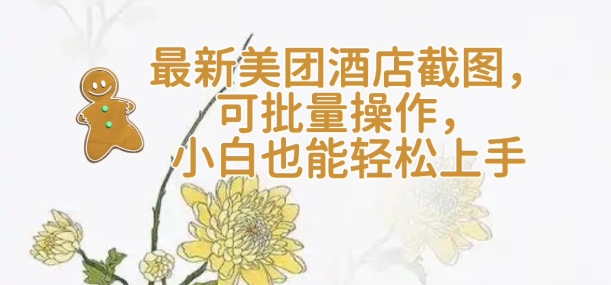 【轻云】最新美团酒店截图，可批量操作，小白也能轻松上手-萤火网创
