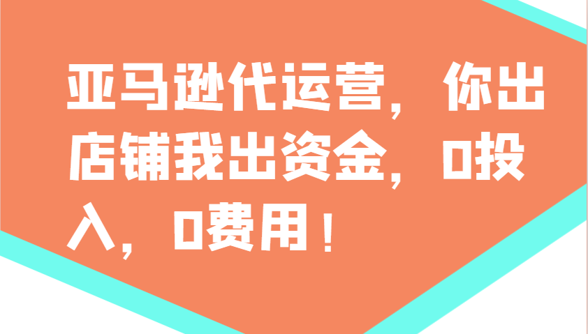 亚马逊代运营，你出店铺我出资金，0投入，0费用，无责任每天300分红，赢亏我承担-萤火网创