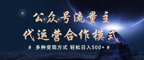 公众号流量主代运营  多种变现方式 轻松日入5张【揭秘】-萤火网创
