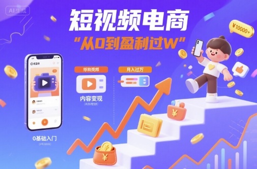 短视频电商：短视频变现从0到盈利过W-萤火网创