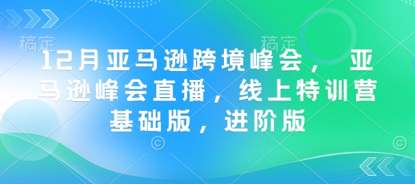 12月亚马逊跨境峰会， 亚马逊峰会直播，线上特训营基础版，进阶版-萤火网创