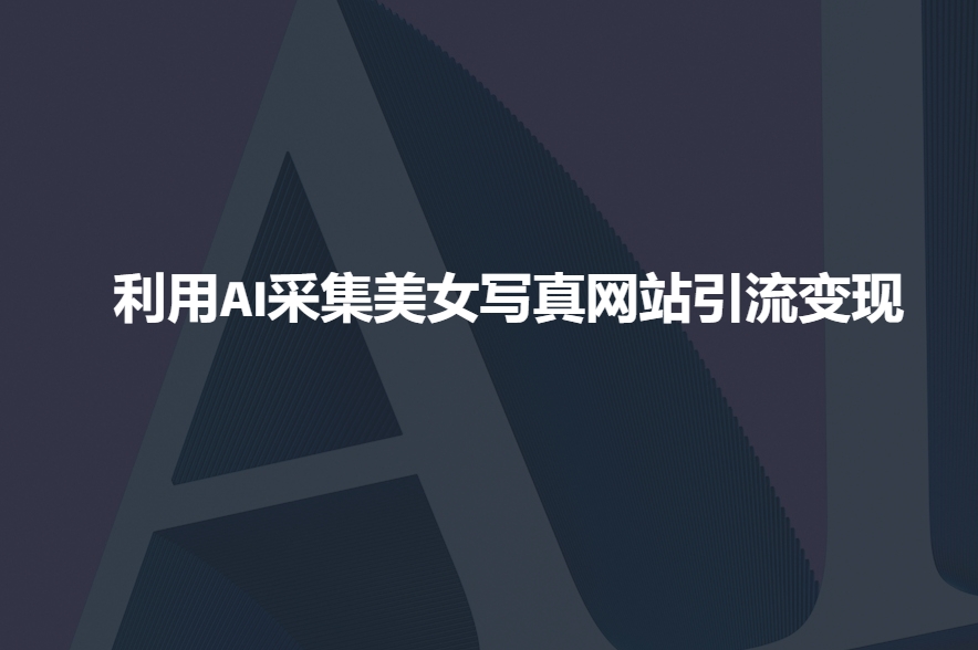 利用AI采集美女写真网站引流变现，引流嘎嘎的-萤火网创
