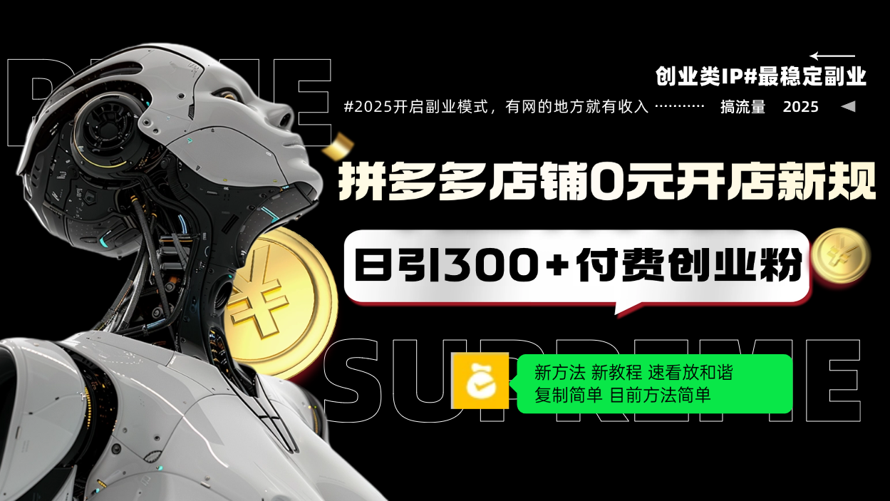 拼多多店铺0元开店新规，日引300+付费创业粉，目前方法简单复制粘贴可矩阵-萤火网创