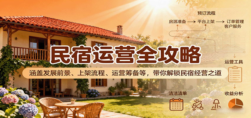 民宿运营全攻略：涵盖发展前景、上架流程、运营筹备等，带你解锁民宿经营之道-萤火网创