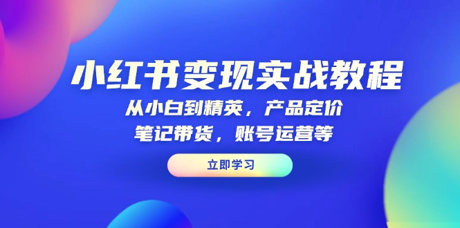 小红书变现实战教程：从小白到精英，产品定价，笔记带货，账号运营等-萤火网创