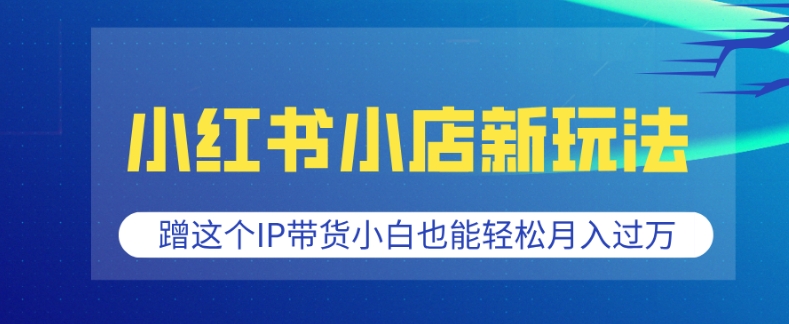 小红书小店新玩法，蹭这个IP带货，小白也能轻松月入过W【揭秘】-萤火网创