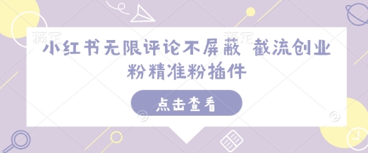 小红书无限评论不屏蔽 截流创业粉精准粉插件-萤火网创