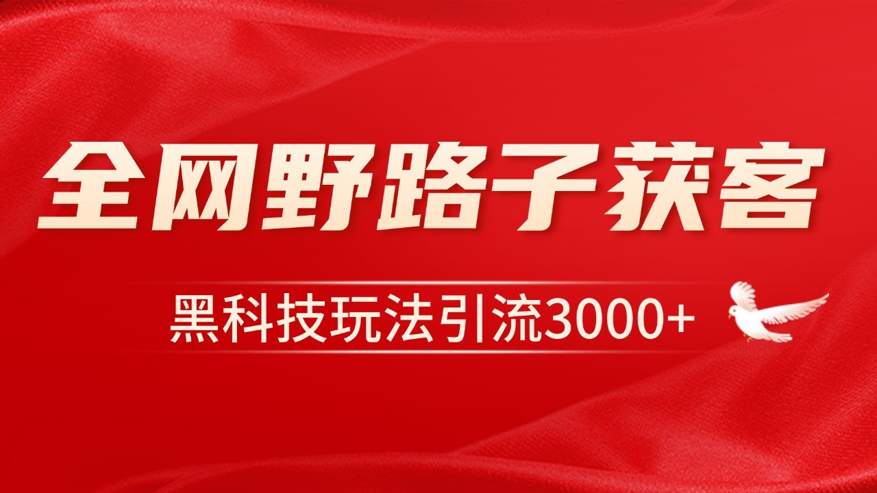 电商引流获客野路子全平台暴力截流获客日引500+-萤火网创