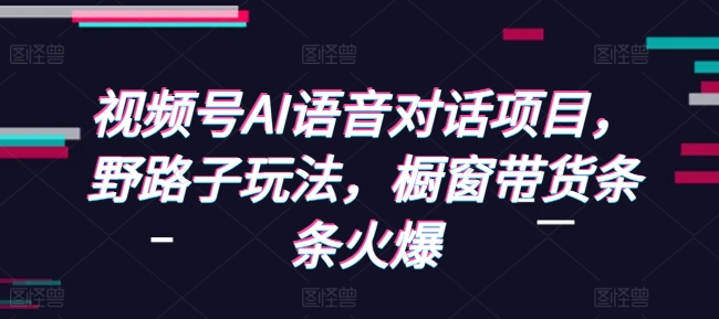 视频号AI语音对话项目，野路子玩法，橱窗带货条条火爆-萤火网创