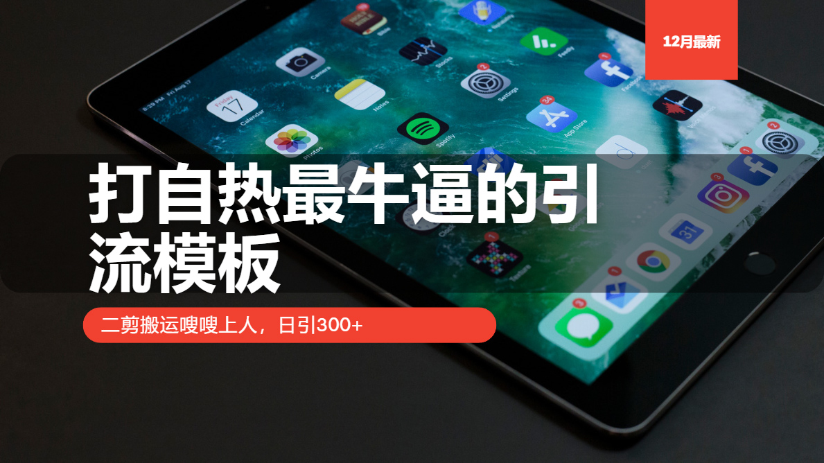 打自热最牛逼的引流模板，二剪搬运嗖嗖上人，日引300+-萤火网创