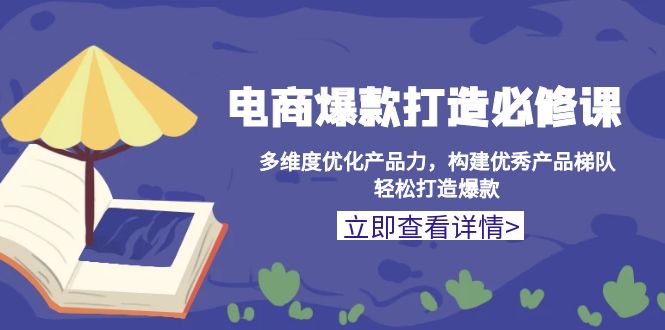 电商爆款打造必修课：多维度优化产品力，构建优秀产品梯队，轻松打造爆款-萤火网创