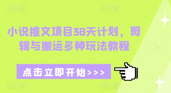 小说推文项目38天计划，剪辑与搬运多种玩法教程-萤火网创