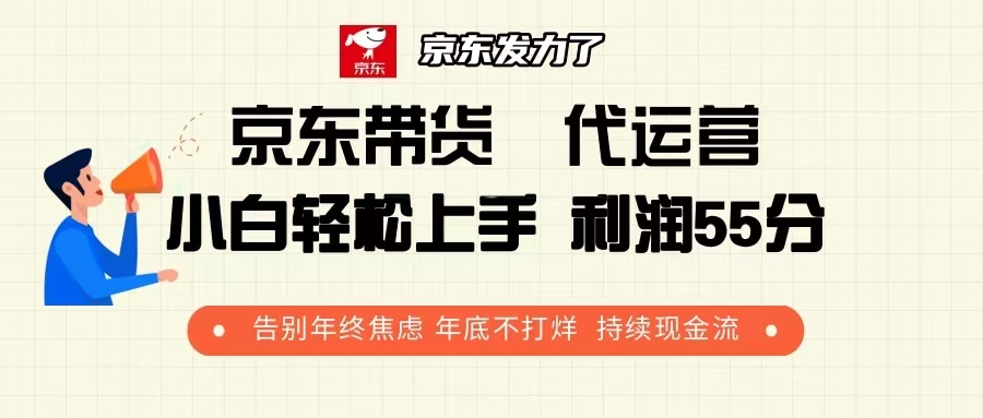 京东带货 代运营 利润55分 告别年终焦虑 年底不打烊 持续现金流-萤火网创