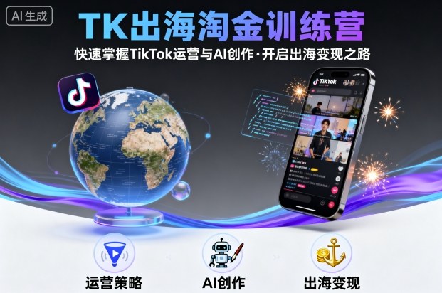 TK出海淘金训练营，助你快速掌握TikTok运营与AI创作，开启出海变现之路-萤火网创