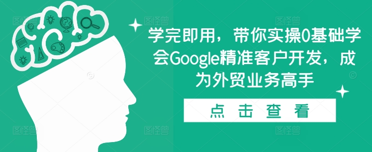 学完即用，带你实操0基础学会Google精准客户开发，成为外贸业务高手-萤火网创