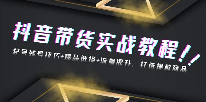 抖音带货实战教程：起号转号技巧+爆品选择+流量提升，打造爆款商品-萤火网创