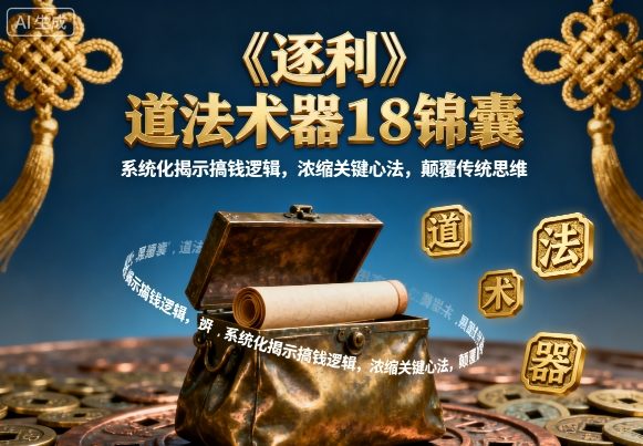 《逐利》道法术器18锦囊，系统化揭示搞钱逻辑，浓缩关键心法，颠覆传统思维-萤火网创