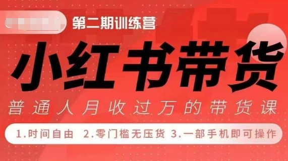 小Red书带货42天训练营 2.0版，宝妈+自由职+上班族+大学生，提高副业收入的大红利项目-萤火网创