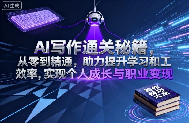 AI写作通关秘籍，从零到精通，助力提升学习和工作效率，实现个人成长与职业变现-萤火网创